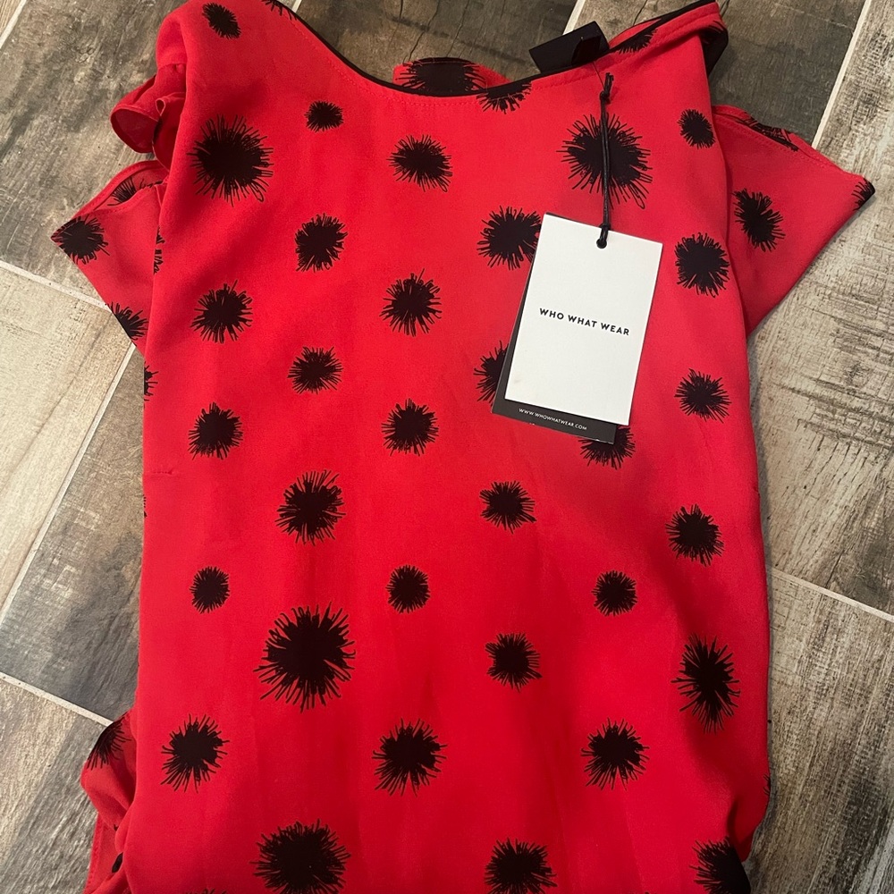 🔘Who What Wear “dandelion dots” shift dress - Picture 2 of 6